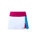 O´Padel Skirt With Slit White, Cyan & Fuschia